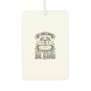 Be Kind Rainbow Heart Hands Vintage Shirt Design_1 Car Air Freshener