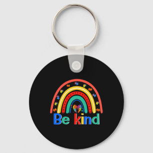 Be Kind Rainbow Kindness Inspirational Autism Awar Key Ring