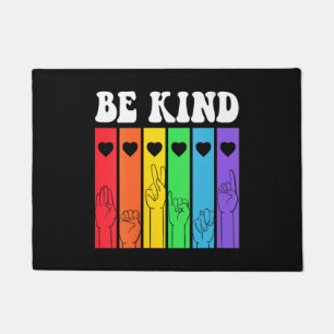 BE KIND Rainbow LGBT Flag Gay Pride Doormat