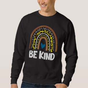 Be Kind Rainbow Orange Anti Bullying Unity Day Kid Sweatshirt