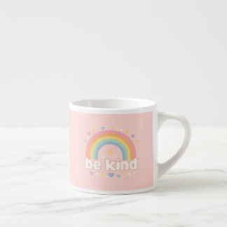 Be Kind – Rainbow Pastel Positivity Espresso Cup