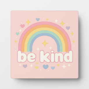 Be Kind – Rainbow Pastel Positivity Plaque