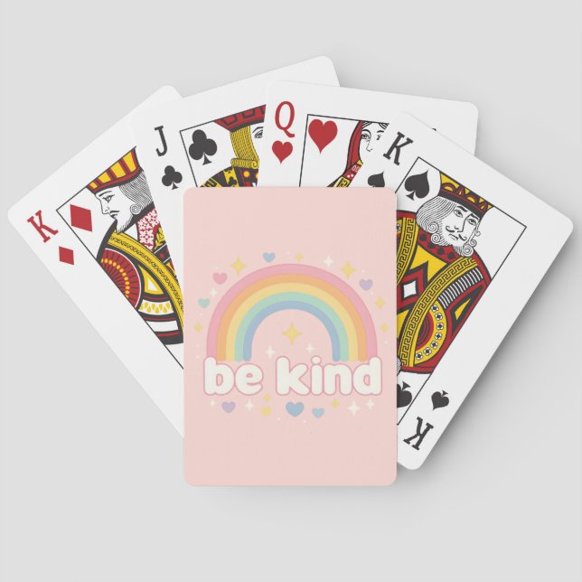 Be Kind – Rainbow Pastel Positivity Playing Cards (Back)