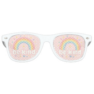 Be Kind – Rainbow Pastel Positivity Retro Sunglasses