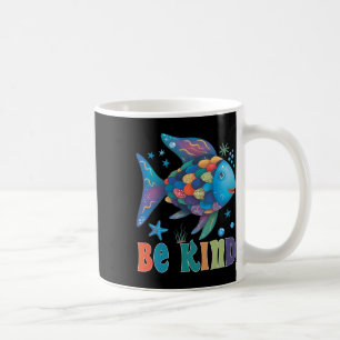 Be Kind Rainbow Scale Fish Teacher Reading Book To Coffee Mug