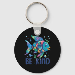 Be Kind Rainbow Scale Fish Teacher Reading Book To Key Ring