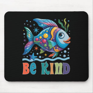 Be Kind Rainbow Scale Fish Teacher Reading Book To Mouse Pad