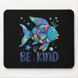 Be Kind Rainbow Scale Fish Teacher Reading Book To Mouse Pad