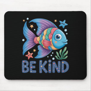 Be Kind Rainbow Scale Fish Teacher Reading Book To Mouse Pad