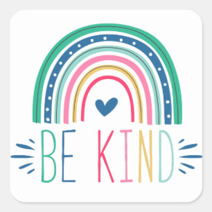 Be Kind Rainbow Square Sticker