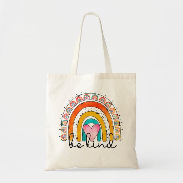 Be Kind Rainbow Tote Bag (Front)
