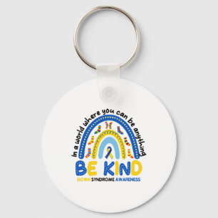 Be Kind Rainbow World Down Syndrome Awareness 1 Key Ring