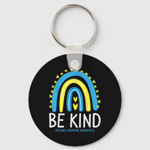 Be Kind Rainbow World Down Syndrome Awareness Day Key Ring