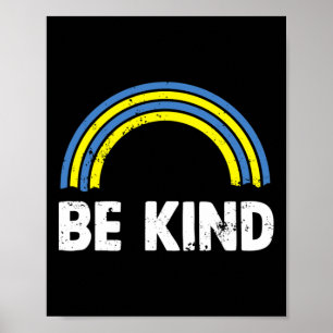 Be Kind Rainbow World Down Syndrome Awareness Day Poster