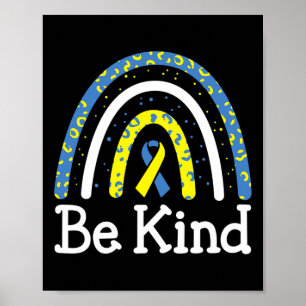 Be Kind Rainbow World Down Syndrome Awareness Day Poster