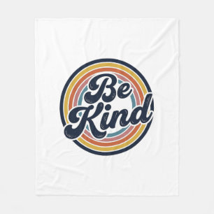 Be Kind Retro Rainbow Vintage Shirt Design_1 Fleece Blanket