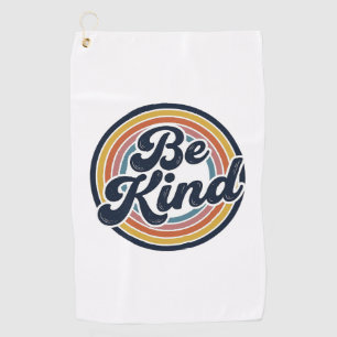Be Kind Retro Rainbow Vintage Shirt Design_1 Golf Towel