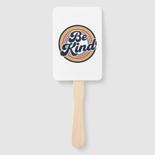 Be Kind Retro Rainbow Vintage Shirt Design_1 Hand Fan
