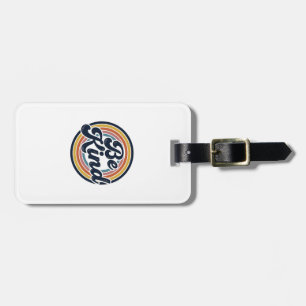 Be Kind Retro Rainbow Vintage Shirt Design_1 Luggage Tag