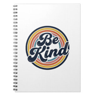 Be Kind Retro Rainbow Vintage Shirt Design_1 Notebook