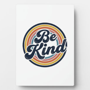 Be Kind Retro Rainbow Vintage Shirt Design_1 Plaque