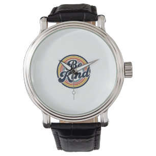 Be Kind Retro Rainbow Vintage Shirt Design_1 Watch