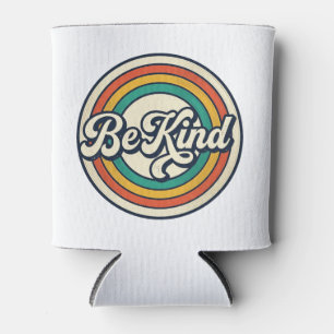 Be Kind Retro Rainbow Vintage Shirt Design_2 Can Cooler