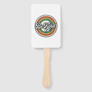 Be Kind Retro Rainbow Vintage Shirt Design_2 Hand Fan