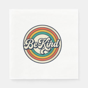 Be Kind Retro Rainbow Vintage Shirt Design_2 Napkin