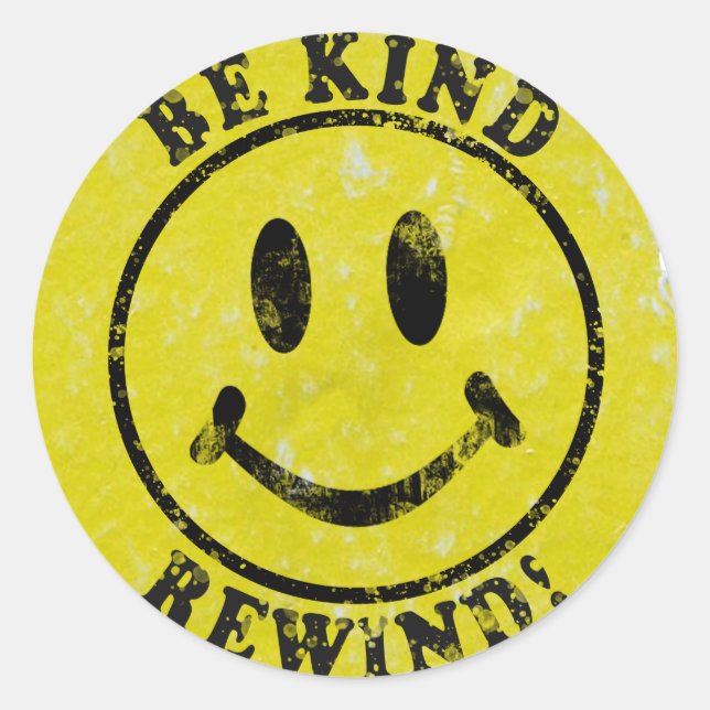 Be Kind Rewind Retro Video Rental Classic Round Sticker (Front)