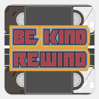 Be Kind Rewind VHS Tape Square Sticker