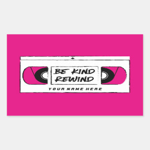 Be Kind Rewind Video Cassette Tape Retro Stickers