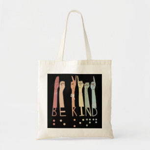 Be Kind Sign Braille Language Visually Impaired Aw Tote Bag