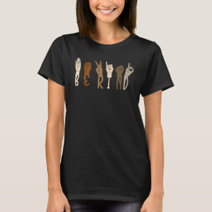 Be Kind Sign Language Hand Melanin Interpreter ASL T-Shirt