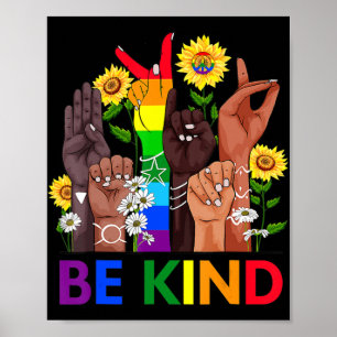 Be Kind Sign Language Hand Talking LGBTQ Gay Les P