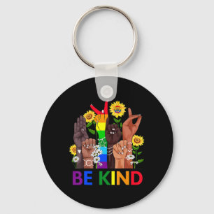 Be Kind Sign Language Hand Talking LGBTQ Gay Les P Key Ring