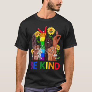 Be Kind Sign Language Hand Talking LGBTQ Gay Les P T-Shirt