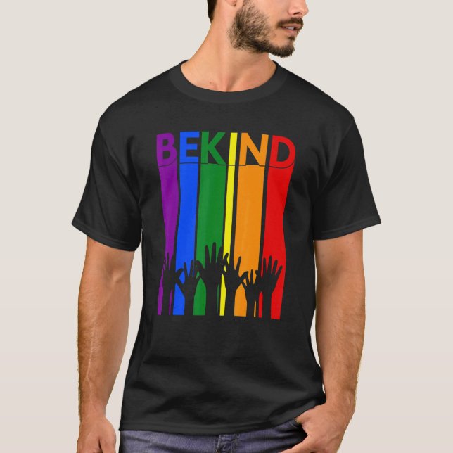 Be Kind Sign Language Hand Talking Lgbtq+ Gay Les  T-Shirt (Front)