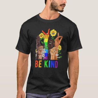 Be Kind Sign Language Hand Talking Lgbtq+ Gay Les  T-Shirt