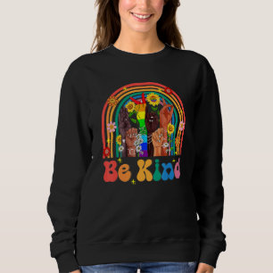 Be Kind Sign Language Hand Talking Lgbtq Rainbow P Sweatshirt