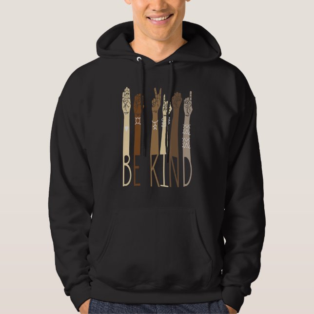 Be Kind Sign Language Hand Talking Teachers Interp Hoodie (Front)