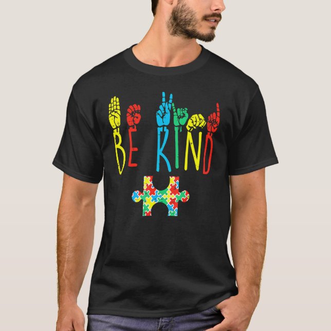 Be Kind Sign Language Hand Talking Teachers Interp T-Shirt (Front)