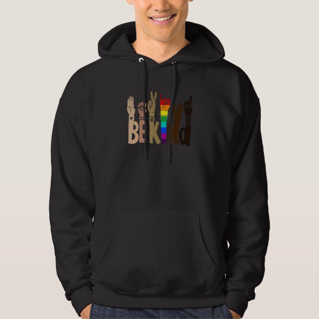Be Kind Sign Language Rainbow Be Kind Hands For LG Hoodie (Front)
