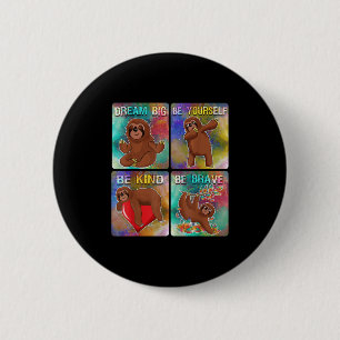 Be Kind Sloth Kids School Teacher Motivational Quo 6 Cm Round Badge