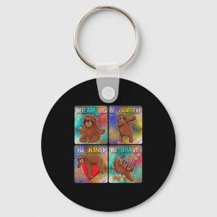 Be Kind Sloth Kids School Teacher Motivational Quo Key Ring