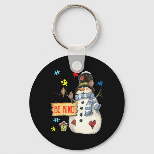 Be Kind Snowman Puzzle Autism Awareness Funny Fami Key Ring