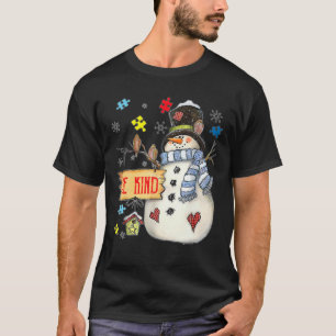 Be Kind Snowman Puzzle Autism Awareness Funny Fami T-Shirt