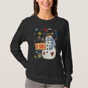 Be Kind Snowman Puzzle Autism Awareness Funny Fami T-Shirt