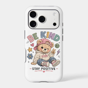 Be Kind Stay Positive Teddy Bear PNG Cute Motiva