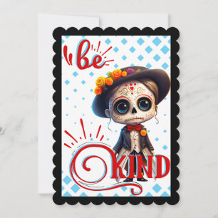Be Kind Sugar Skull Thank You Card